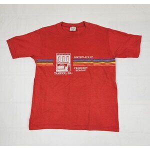 VTG Birth Place Of Ronald Regan Tampico FL. Kids Size Md.  (10-12) Single Stitch